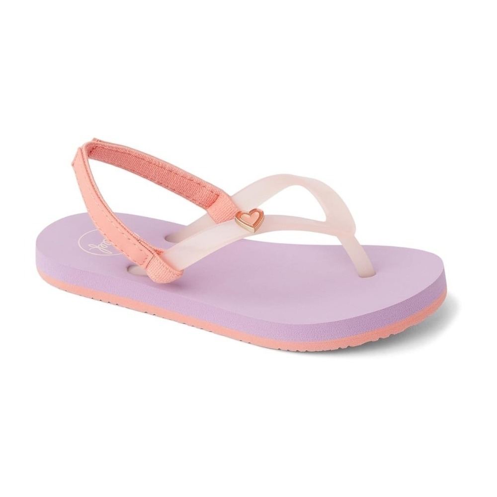 REEF Kids Size 11 Little Charming Flip Flop Thin Strap Sandals Lavender/Coral